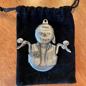Harley Davidson 2005 Snowman Pewter HOG Christmas Ornament
